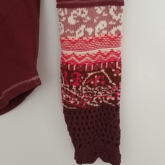 Free People Knitted Sleeve Raglan Top - Picture 6 of 7